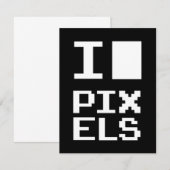I Love Pixels, geek design, pixel art (Front/Back)