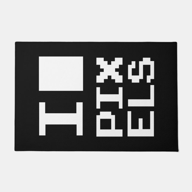 I Love Pixels, geek design, pixel art Doormat (Front)