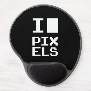 I Love Pixels, geek design, pixel art Gel Mouse Pad