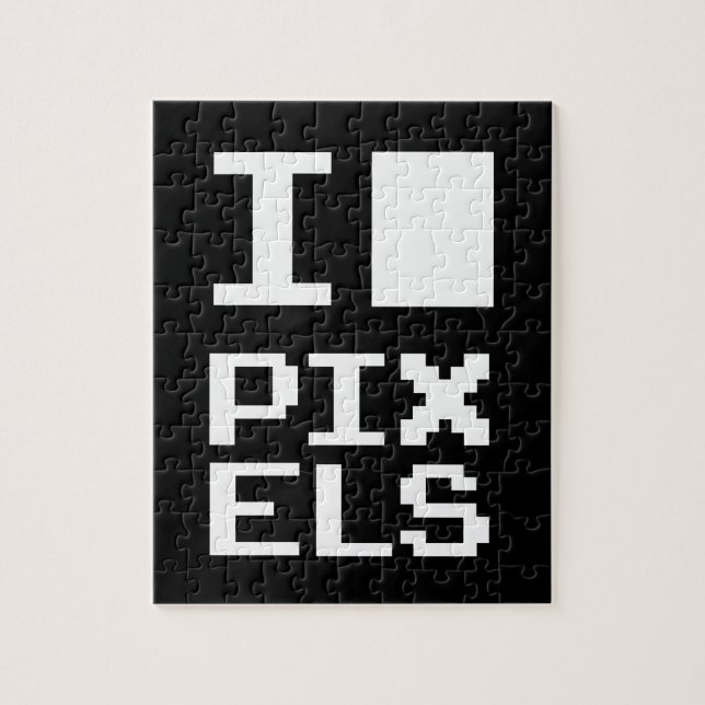 I Love Pixels, geek design, pixel art Jigsaw Puzzle (Vertical)