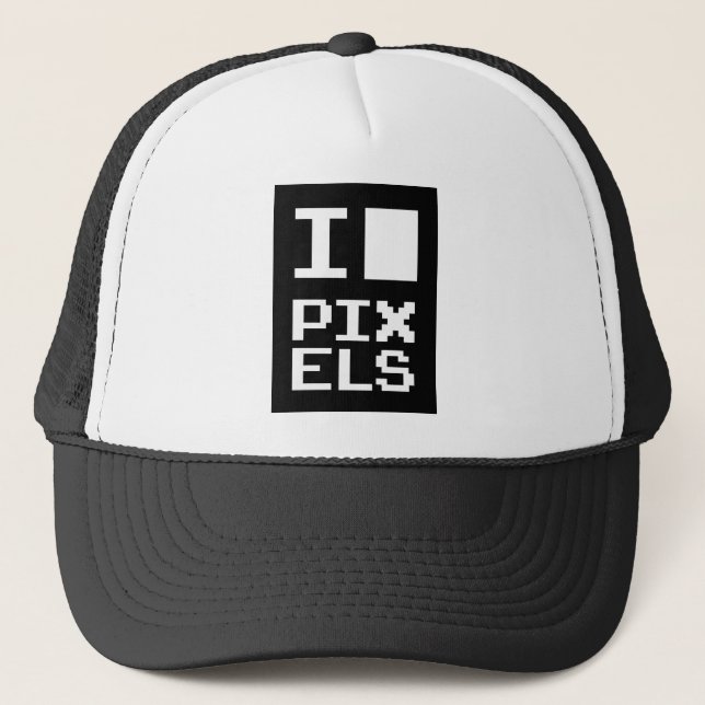 I Love Pixels, geek design, pixel art Trucker Hat (Front)