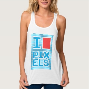 I Love Pixels, geek, Tank Top