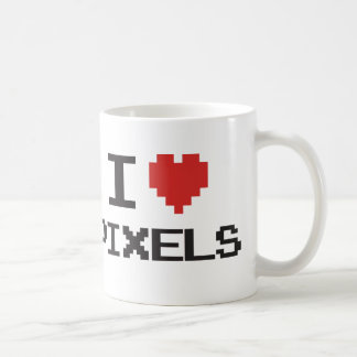 I love pixels pixelated heart retro 8bit gamer coffee mug