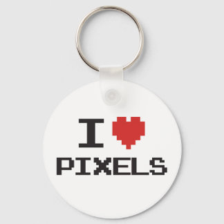 I love pixels pixelated heart retro 8bit gamer keychain