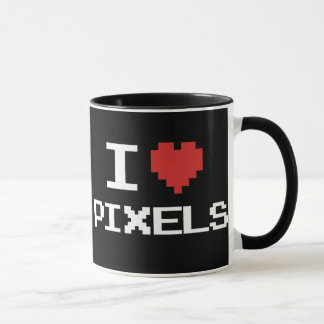 I love pixels pixelated heart retro 8bit gamer mug