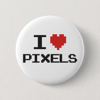 I love pixels pixelated heart retro 8bit gamer pinback button