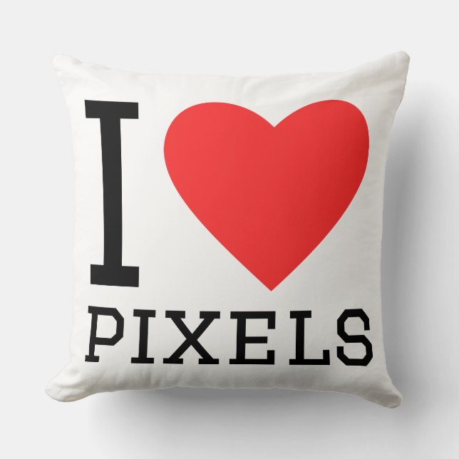 I love pixels throw pillow (Front)