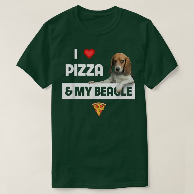I Love Pizza And My Beagle Dog Owner Pepperoni Foo T-Shirt (Design Front)