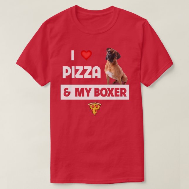 I Love Pizza and My Boer Dog Owner Pepperoni Food  T-Shirt (Design Front)