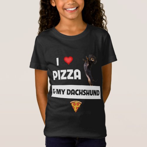 I Love Pizza and My Dachshund Dog Owner Pepperoni  T_Shirt