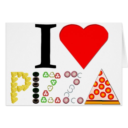 I Love Pizza Cards (Front Horizontal)