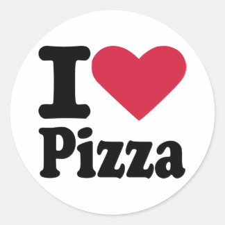 I love pizza classic round sticker