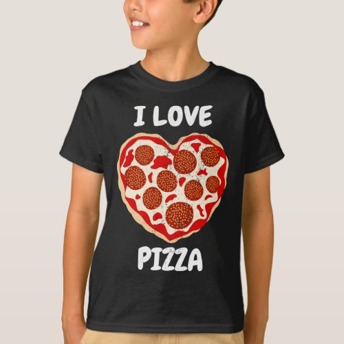 I Love Pizza Design Pepperoni Tomato Foodie Gifts T_Shirt