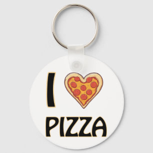 I love Pizza – Funny Food Lover Gift Keychain