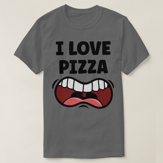 I Love Pizza Funny Hungry Mouth  T-Shirt (Design Front)