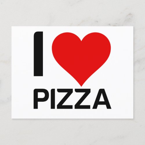 I LOVE PIZZA HEART ANNOUNCEMENT POSTCARD