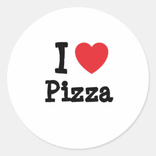 I love Pizza heart T-Shirt Classic Round Sticker