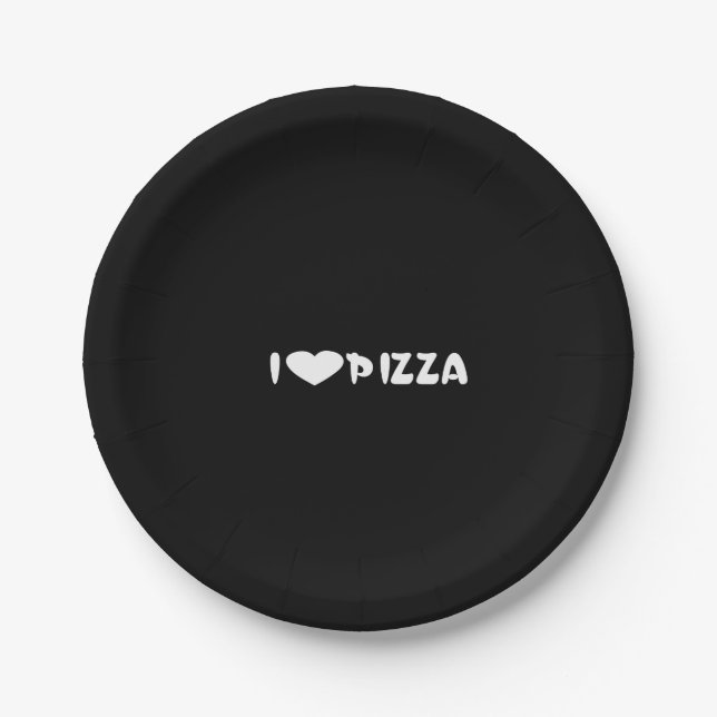 i love pizza paper plates (Front)