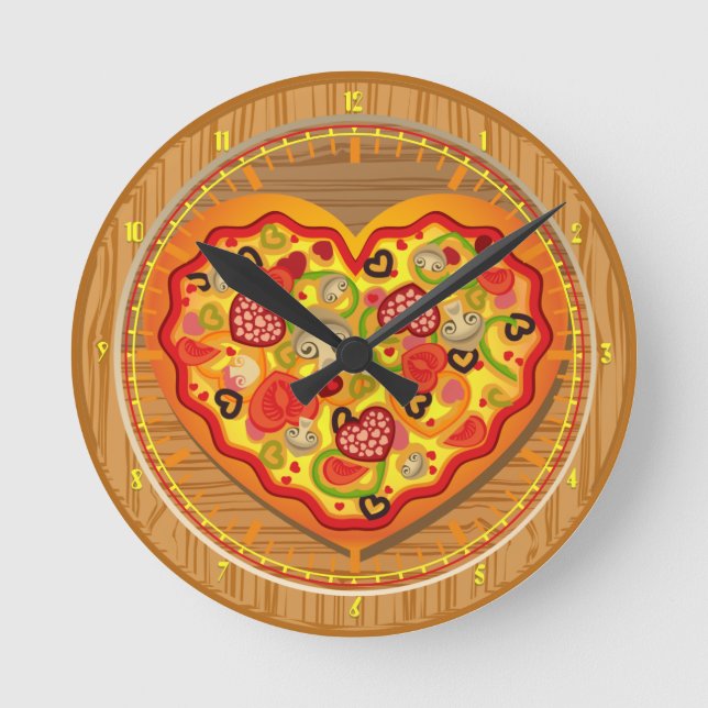 I love Pizza  Pizza Fast Food Wall Clock (Front)