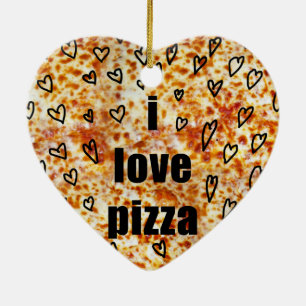 I love pizza/Pizza loves me Ceramic Ornament
