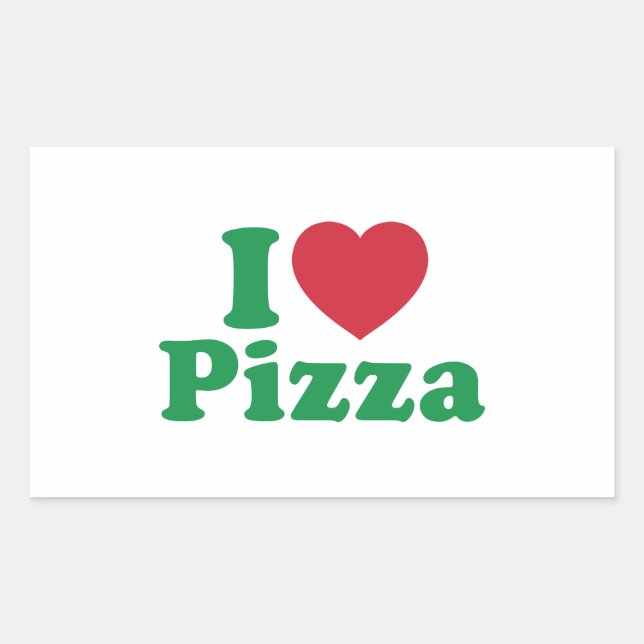 I Love Pizza Rectangular Sticker (Front)