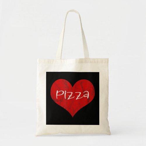 I Love Pizza Red Heart Foodie VintageValentines  Tote Bag