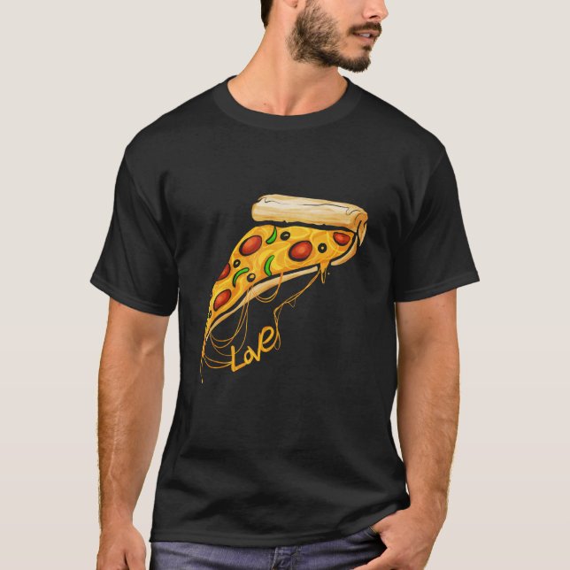 I love Pizza Slice Cheese Pizza T-Shirt (Front)