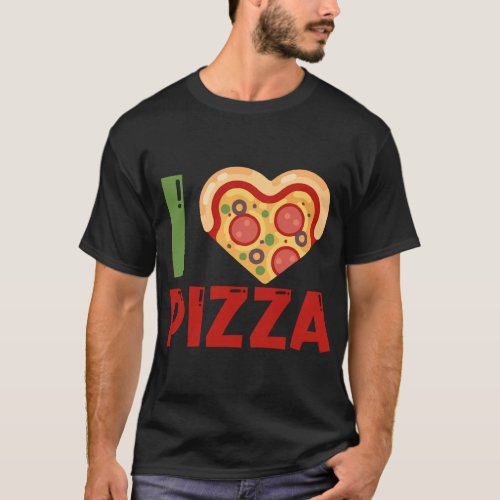 I love Pizza slice heart shape food lover for kids T_Shirt