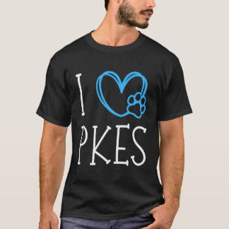 I Love Pkes Blackdark Gray T-Shirt