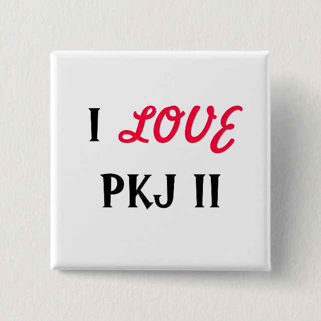 I, LOVE, PKJ II PINBACK BUTTON (Front)