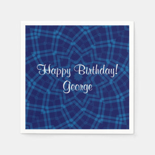 I Love Plaid Blue Paper Napkins