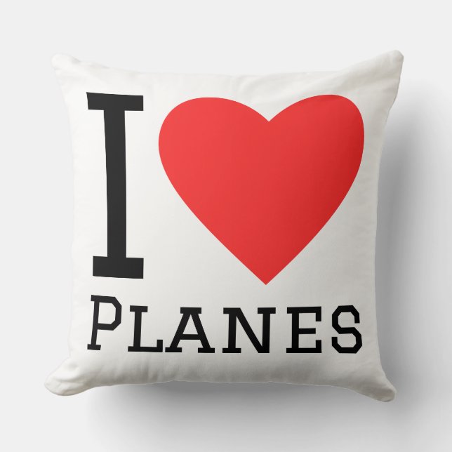 I love planes throw pillow (Front)