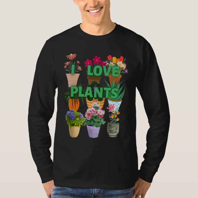 I love plants Many Pots T-Shirt (Front)