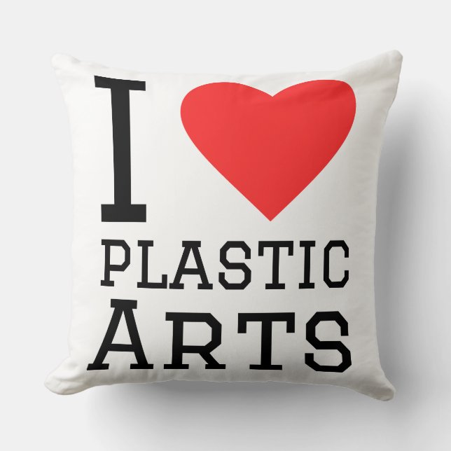 I love plastic arts  throw pillow (Front)