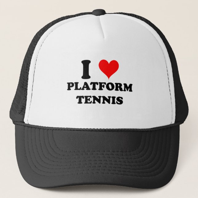 I Love Platform Tennis Trucker Hat (Front)