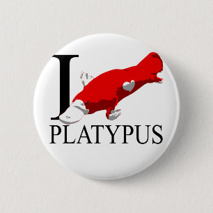 I Love Platypus Buttons