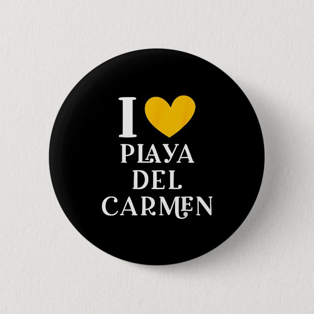 I Love Playa Del Carmen Mexico Vacation _2  Button (Front)
