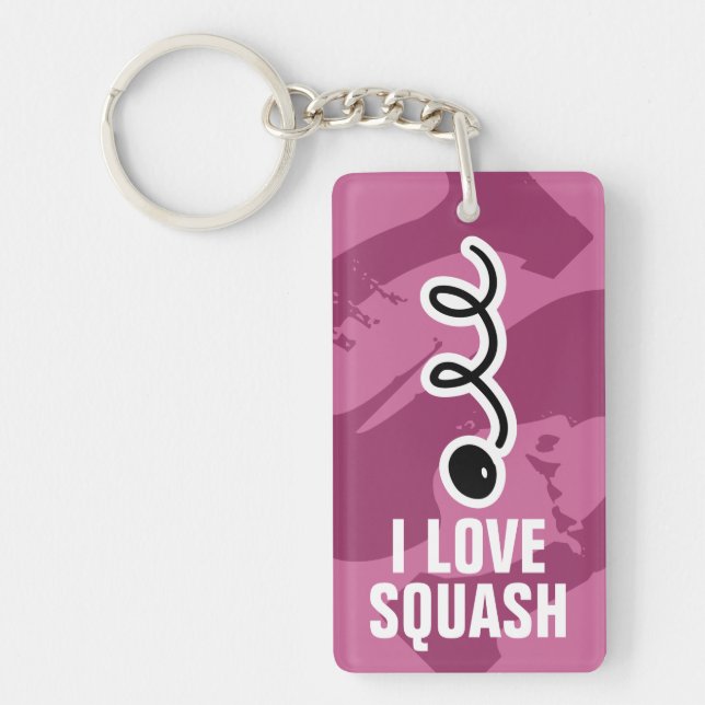 i love playing squash keychain with ball print (Front)