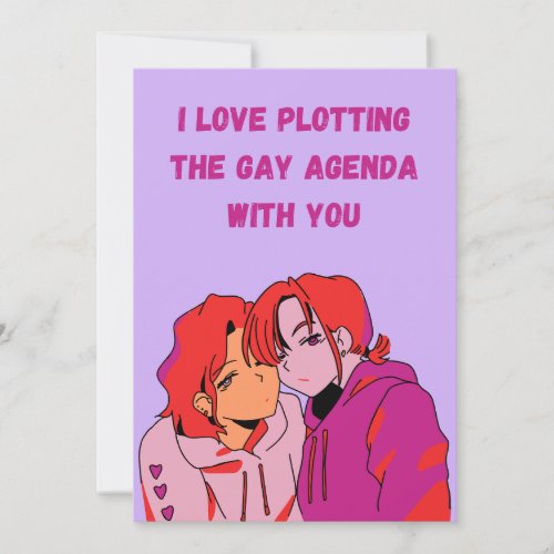 I love Plotting the Gay Agenda With You   Holiday Card