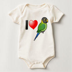 I Love Plum-headed Parakeets (female) Infant Organic Creeper