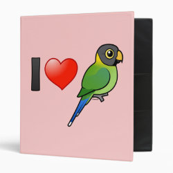 I Love Plum-headed Parakeets (female) Avery Signature Binder 8.5x11