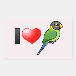 I Love Plum-headed Parakeets (female) Rectangle Sticker