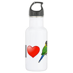 I Love Plum-headed Parakeets (female) Water Bottle (24 oz)