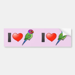 I Love Plum-headed Parakeets (male) Bumper Sticker