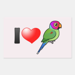 I Love Plum-headed Parakeets (male) Rectangle Sticker