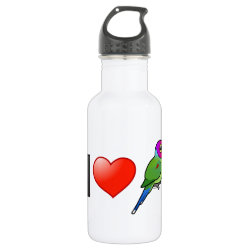 I Love Plum-headed Parakeets (male) Water Bottle (24 oz)
