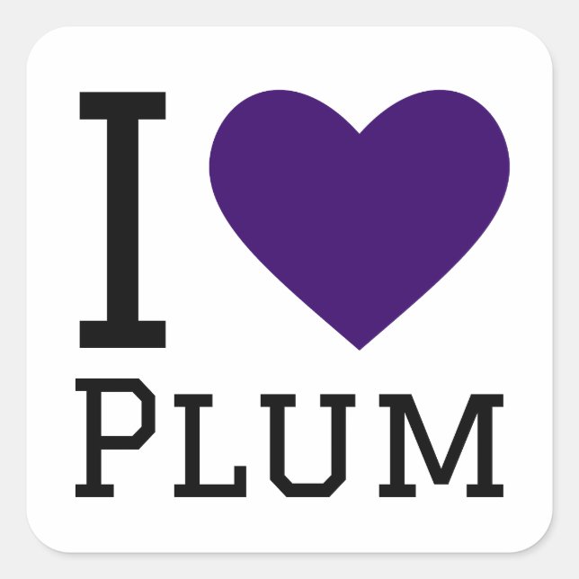 I love plum square sticker (Front)