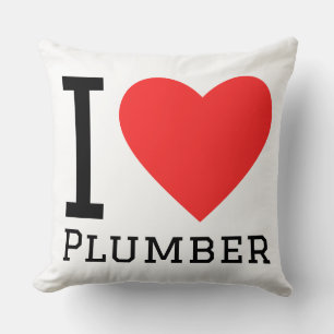 I love plumber throw pillow