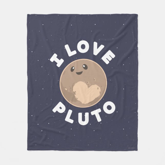 I Love Pluto Fleece Blanket (Front)