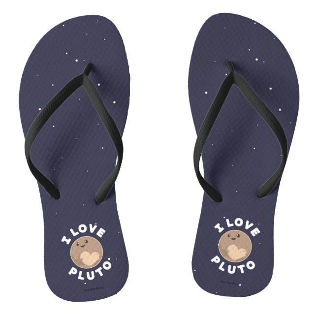 I Love Pluto Flip Flops (Footbed)